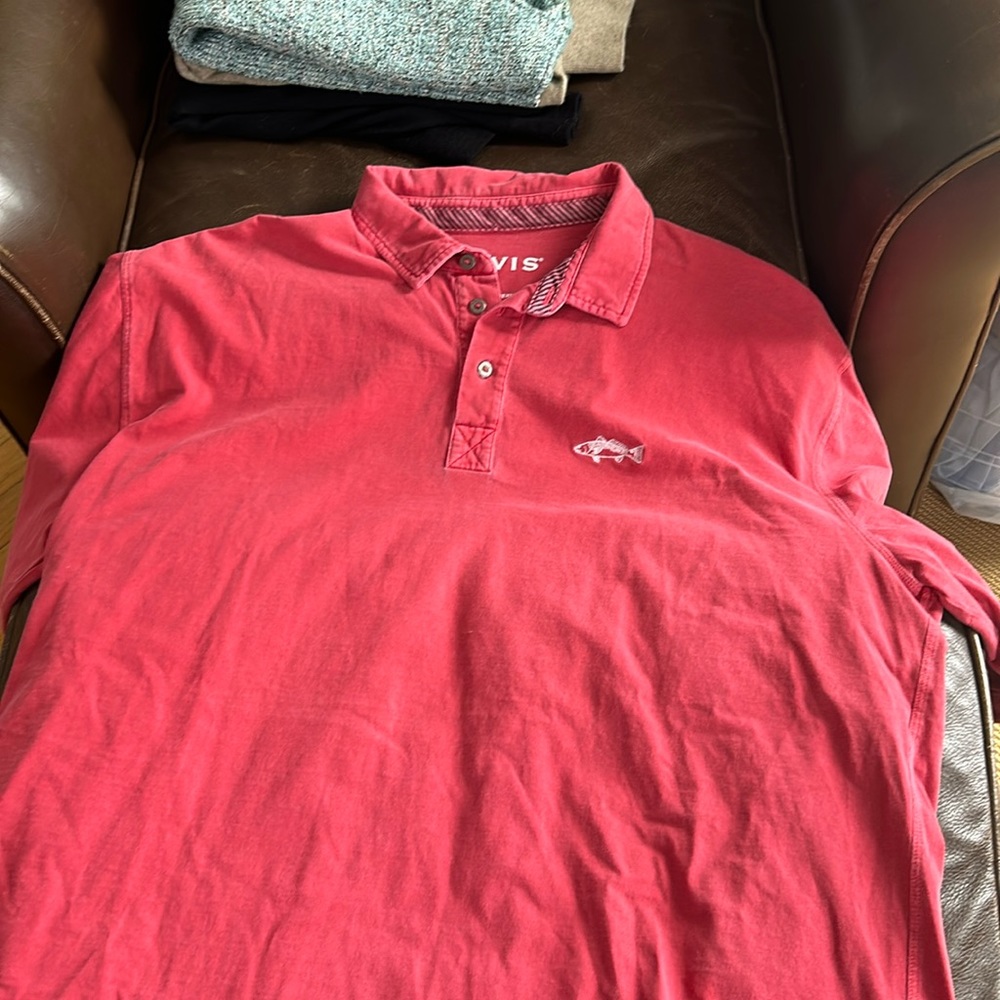 Orvis Red Men’s Polo Shirt 100% Cotton NWOT